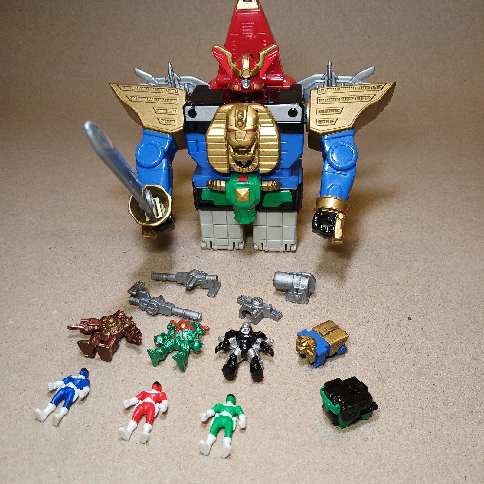 Power Rangers Zeo Micro Zeo Zord Playset Bandai 1996 Red V Green IV Blue III