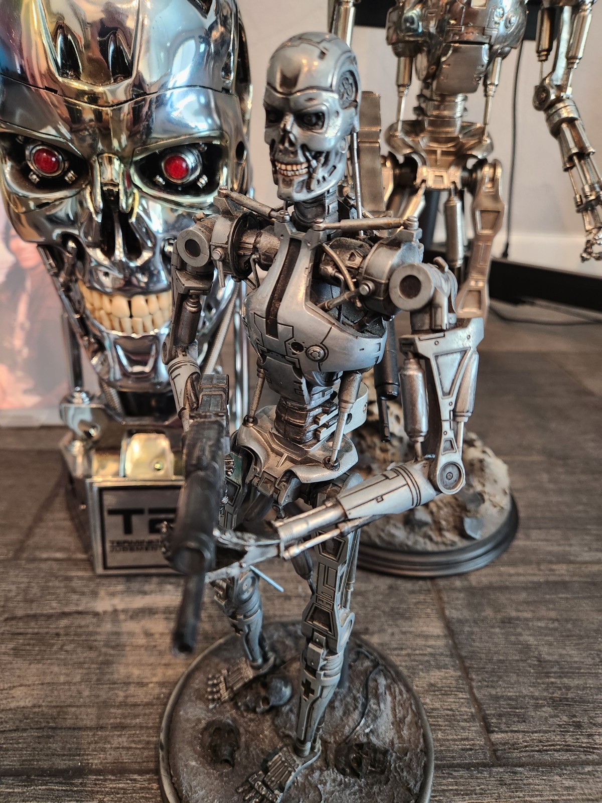 PROTOTYPE AOSHIMA T2 ENDOSKELETON DIE CAST STATUE 1/6 W CERTIFICATE + SIDESHOW B