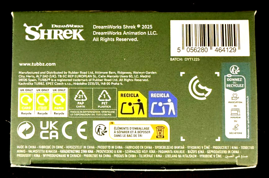Mini Tubbz – Donkey – Shrek – Dream Works – Rubber Duck – Approx 2&Prime; High