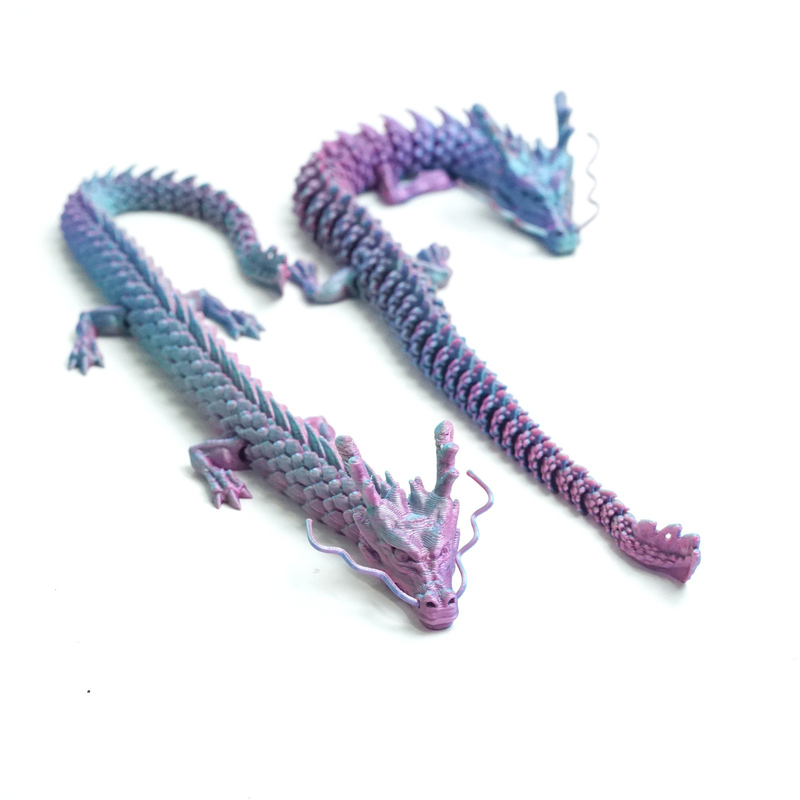 2PCS 12inch 3D Printed Dragon Model,Articulated Animals figure,Toys Home Decor