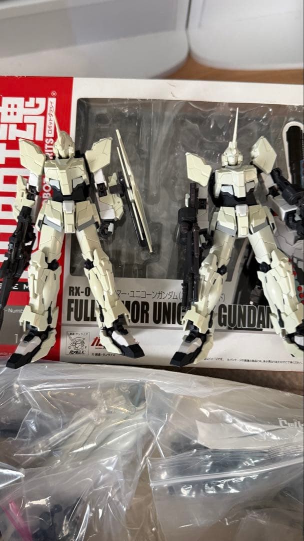 Robot Spirits RX-0 Full Armor Unicorn Gundam and Normal Unicorn Set Used Japan