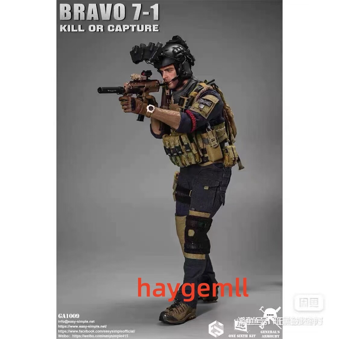 In Stock EASY&SIMPLE GA1009 1/6 Scale 12in Action Figure BRAVO 7-1 Soap