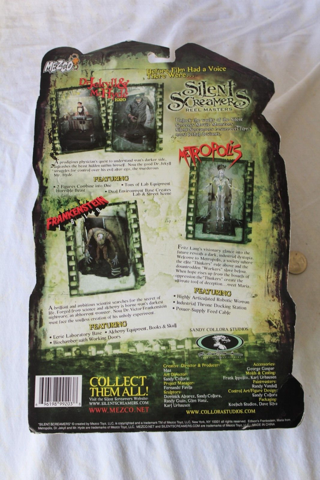 Silent Screamers Reel Masters Edison&rsquo;s Frankenstein 1910 Action Figure Mezco MOC
