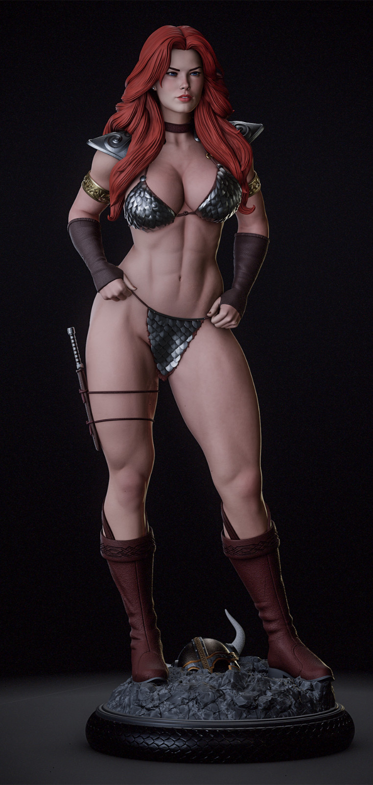 Red Sonja 3d Figure Statue 25cm Professional Painted