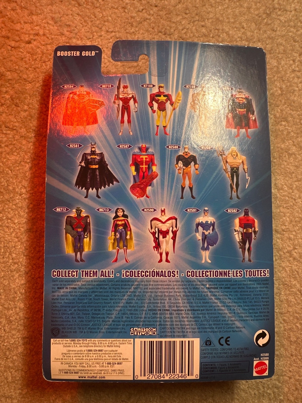 2005 MATTEL JUSTICE LEAGUE UNLIMITED BOOSTER GOLD 4&Prime; ACTION FIGURE NEW ON CARD