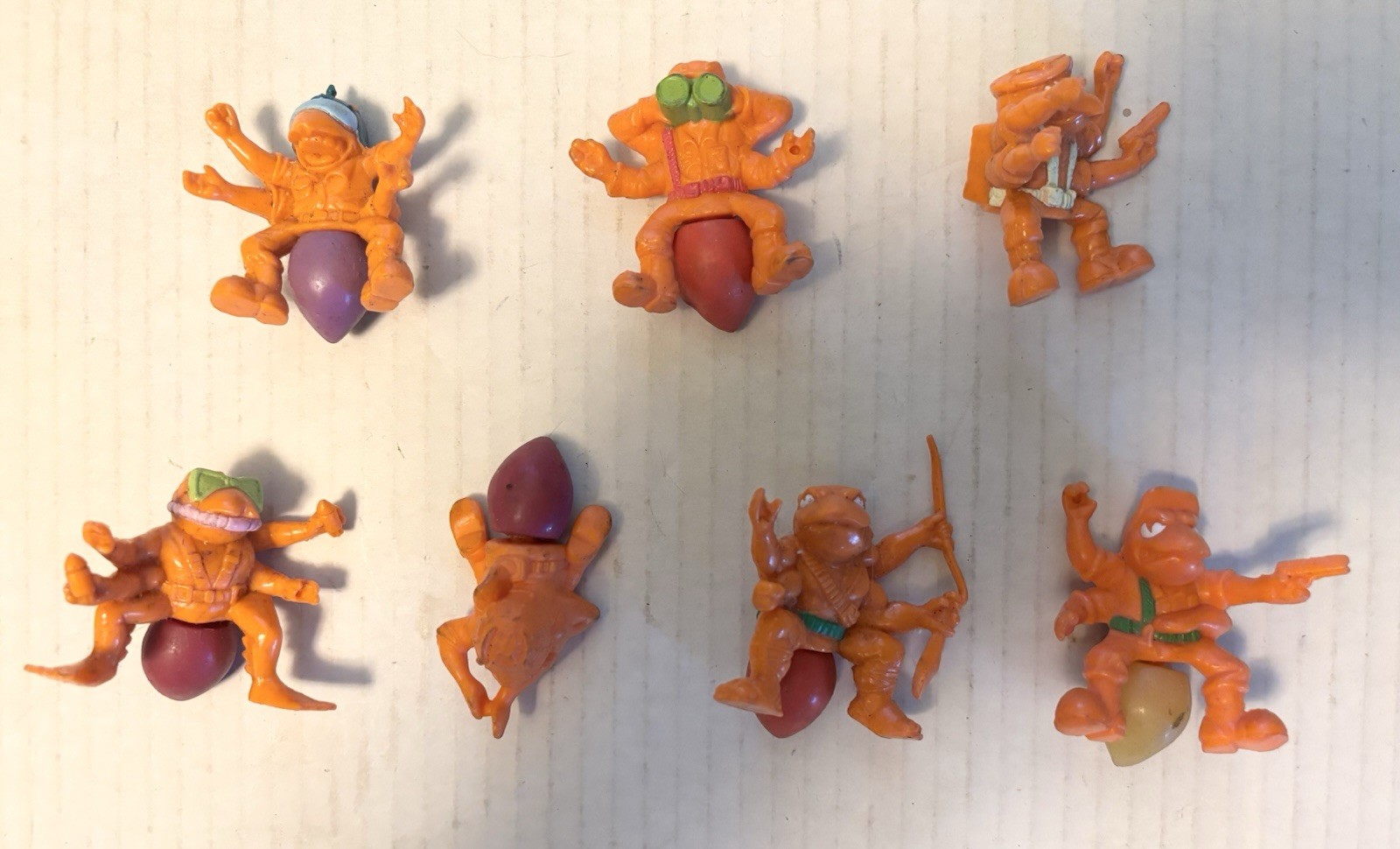 Vintage Hasbro 7 X Army Ants General Patant Orange Army 1987