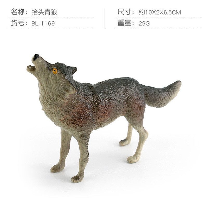 10pcs Simulation Wolf Wild Animal Figurines Wolf Ornaments Model Landscape Decor