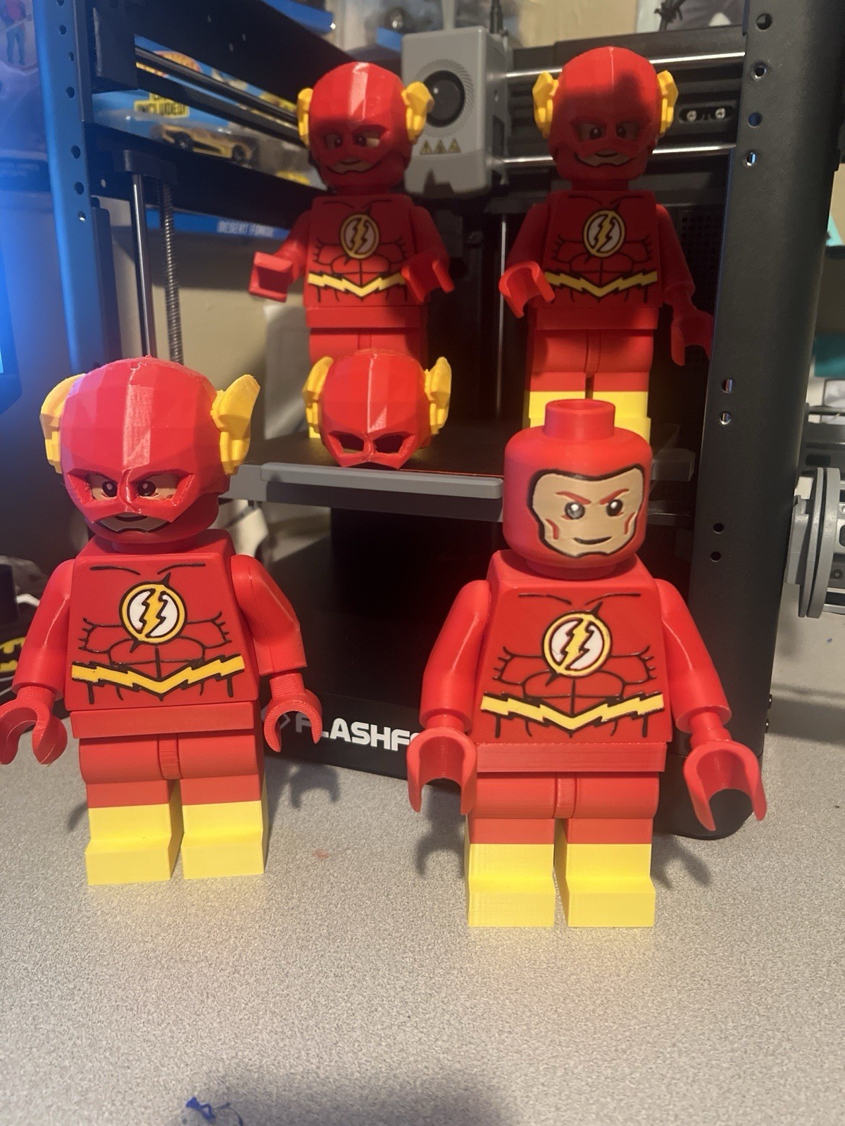 HUGE 3D Printed LEGO Inspired Superhero Flash Style Figure 8”