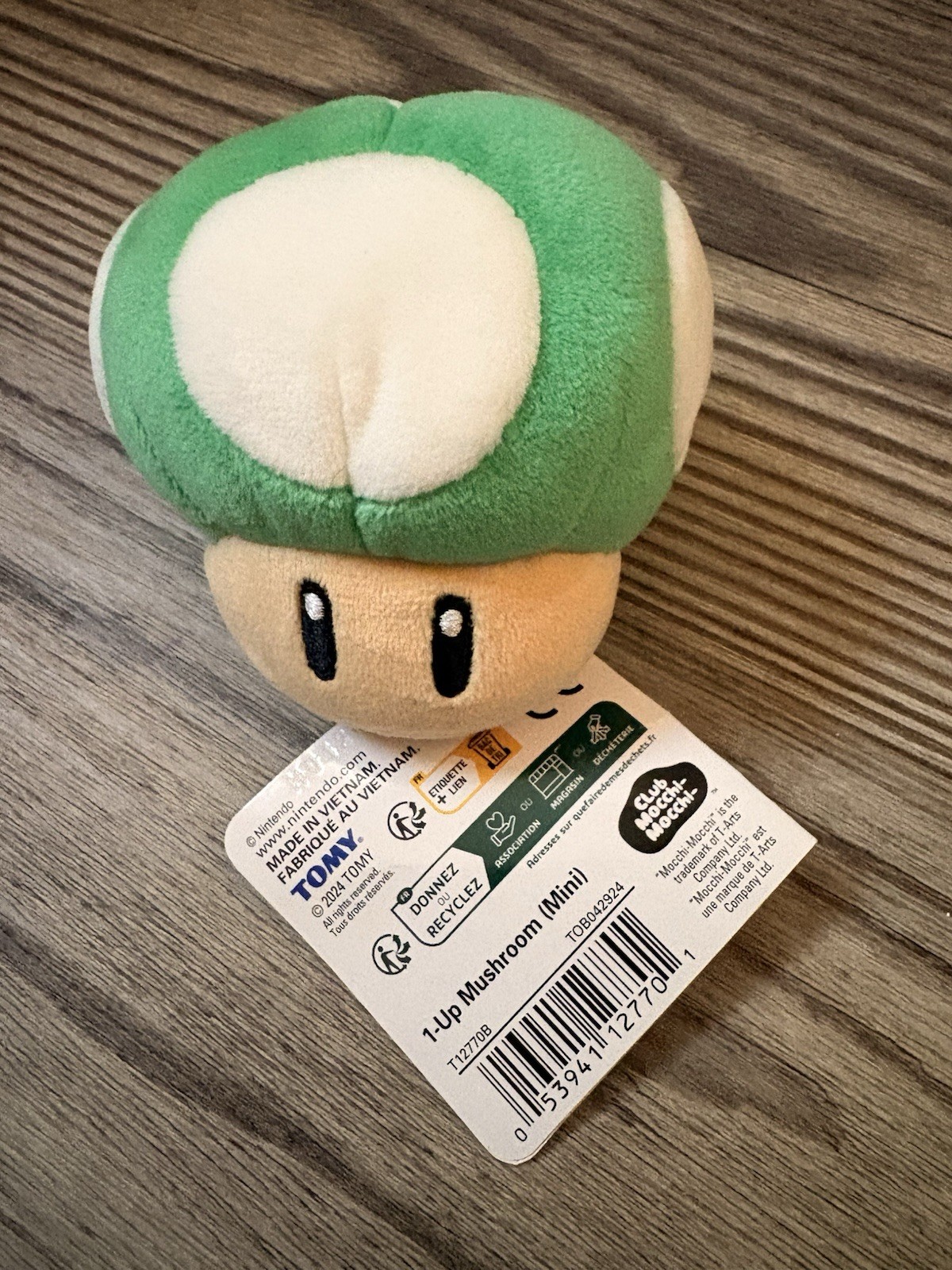 Nintendo Super Mario Green 1-Up Mushroom Mini Plush 4&Prime; Club Mocchi Mocchi NEW