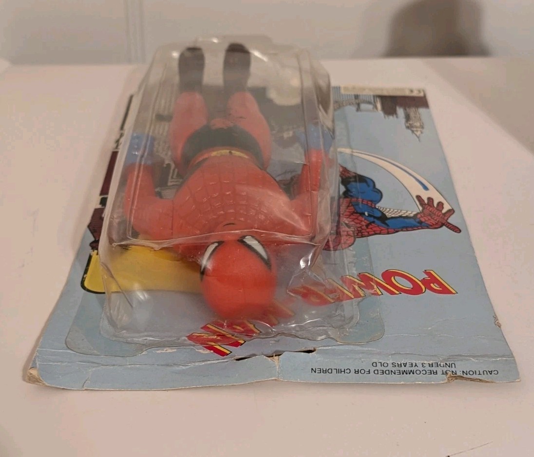 Spider Man Power Man unlicensed bootleg knock off 1980&rsquo;s 1990&rsquo;s Rack Toy