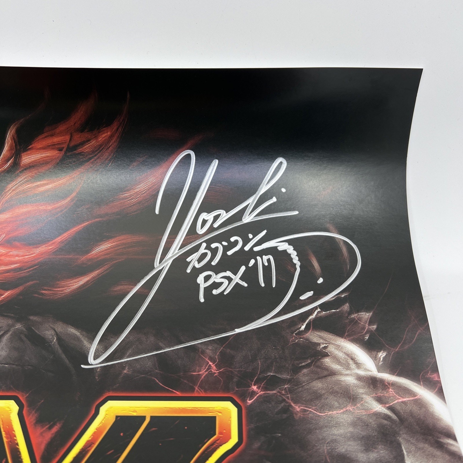 Street Fighter Arcade Edition Signed Yoshinori Ono 2017 Akuma Capcom Poster