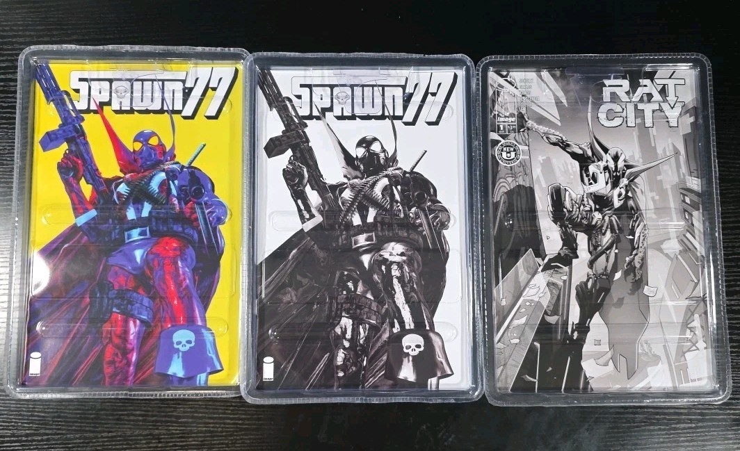 McFarlane Spawn Lot of 3 Spawn 1977 Comic Book Edition +The Deviant Rat City NEW
