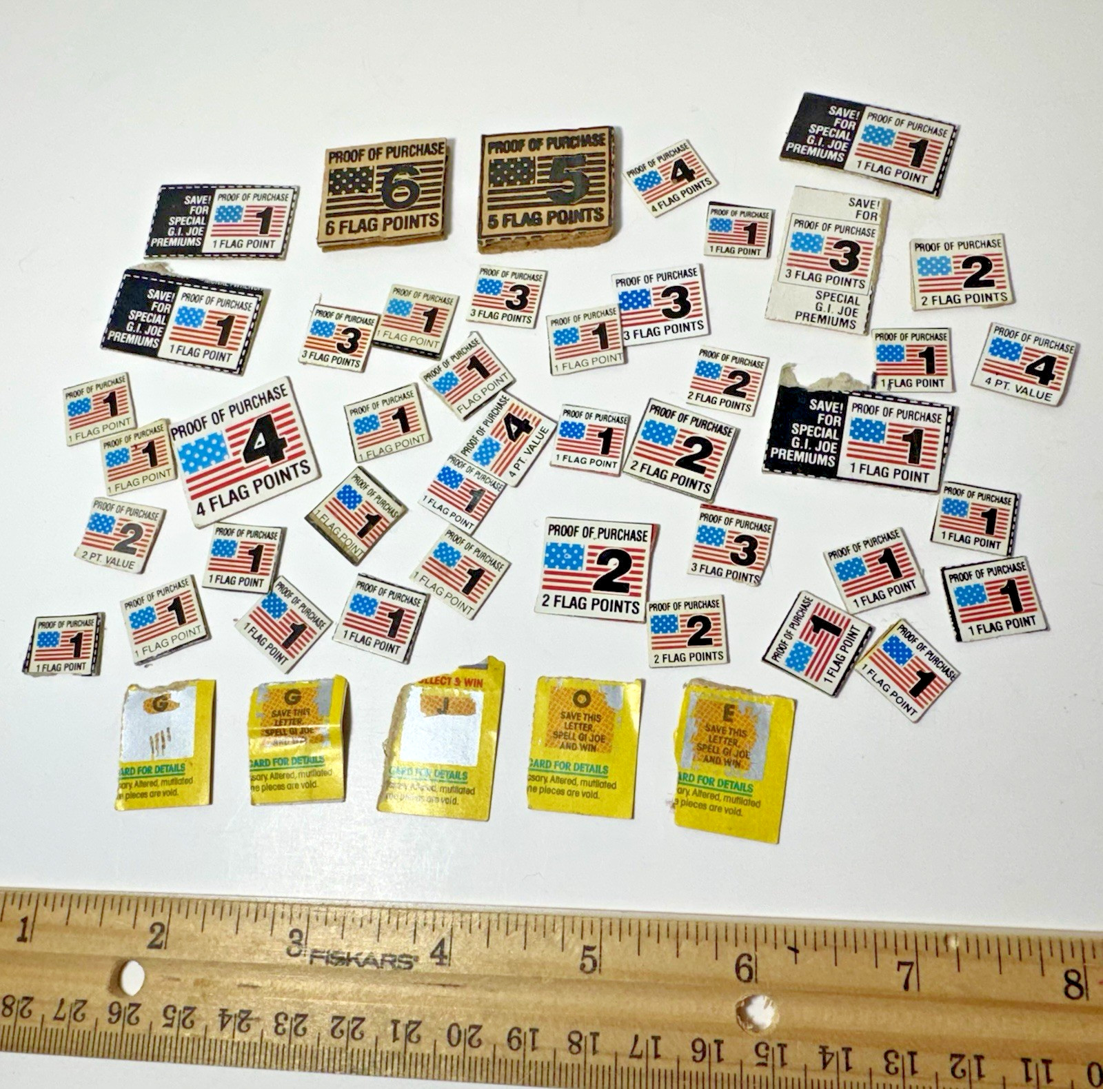 Vintage GI Joe Scratch Spell GI Joe and Win with Flag Points Lot