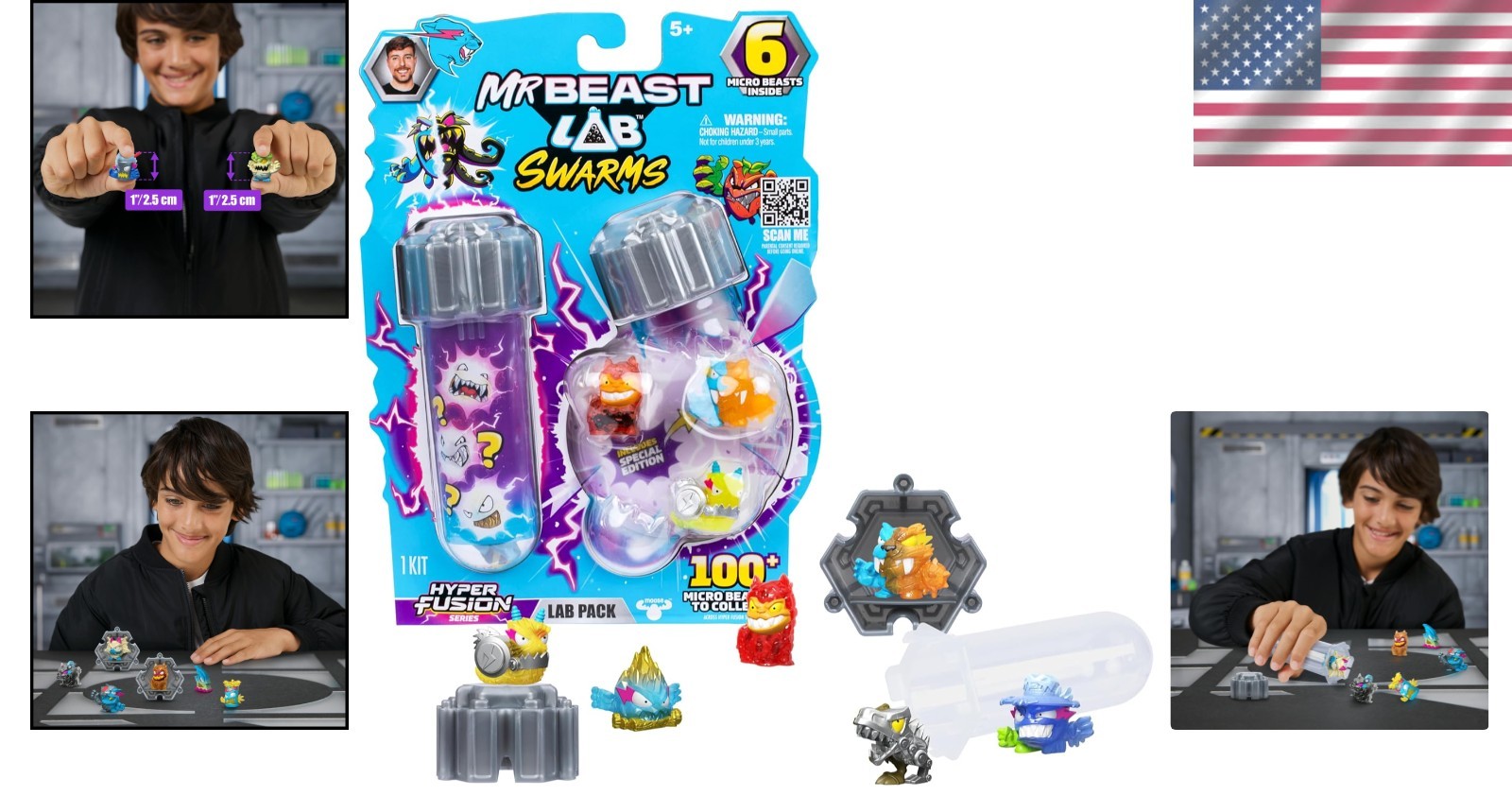 Hyper Fusion Series 3 Lab Pack: 6 Micro Beasts + Special Edition & Stickers