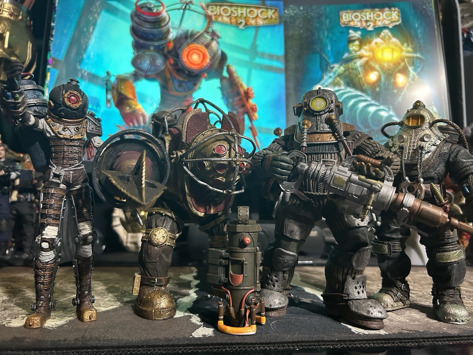 Bioshock 2 Subject Omega Big Daddy Elite Rosie Action Figure Lot Of 4 Loose