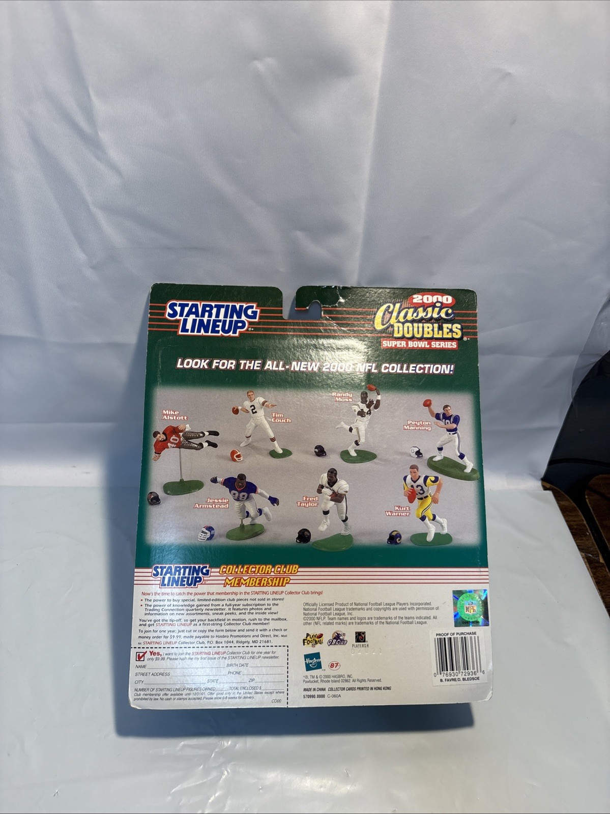 2000 Classic Doubles Starting Lineup Brett Favre / Drew Bledsoe w/cards NIB
