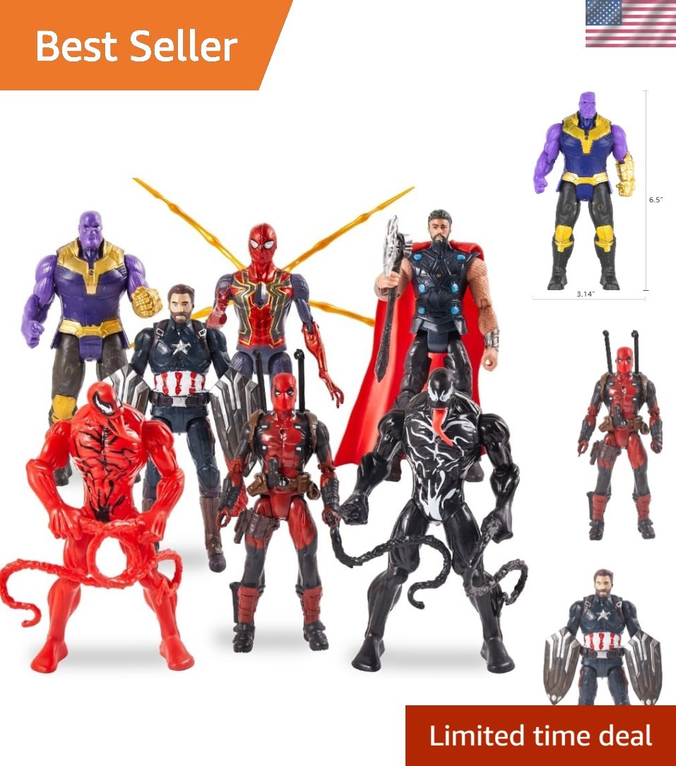 Collector&rsquo;s Choice: 7-Inch Superhero Action Figures Set for Imaginative Play
