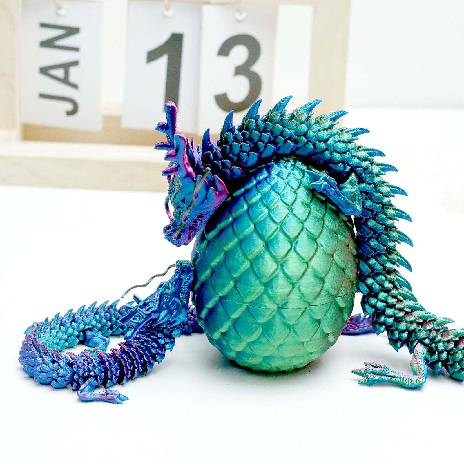 3PCS 3D Printed Dragon Egg Set Model,Articulated Animals figure,Toys Home Decor