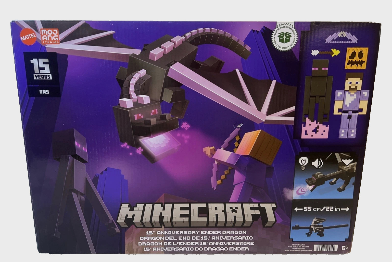 Mattel Minecraft Ender Dragon Action Figures Set w/ Lights Sounds *NEW SEALED*