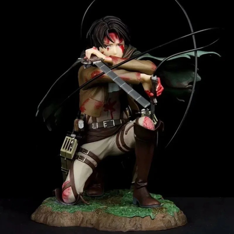 Attack on Titan Levi Ackerman 18cm Battle Damage Figure Model Toy Gift
