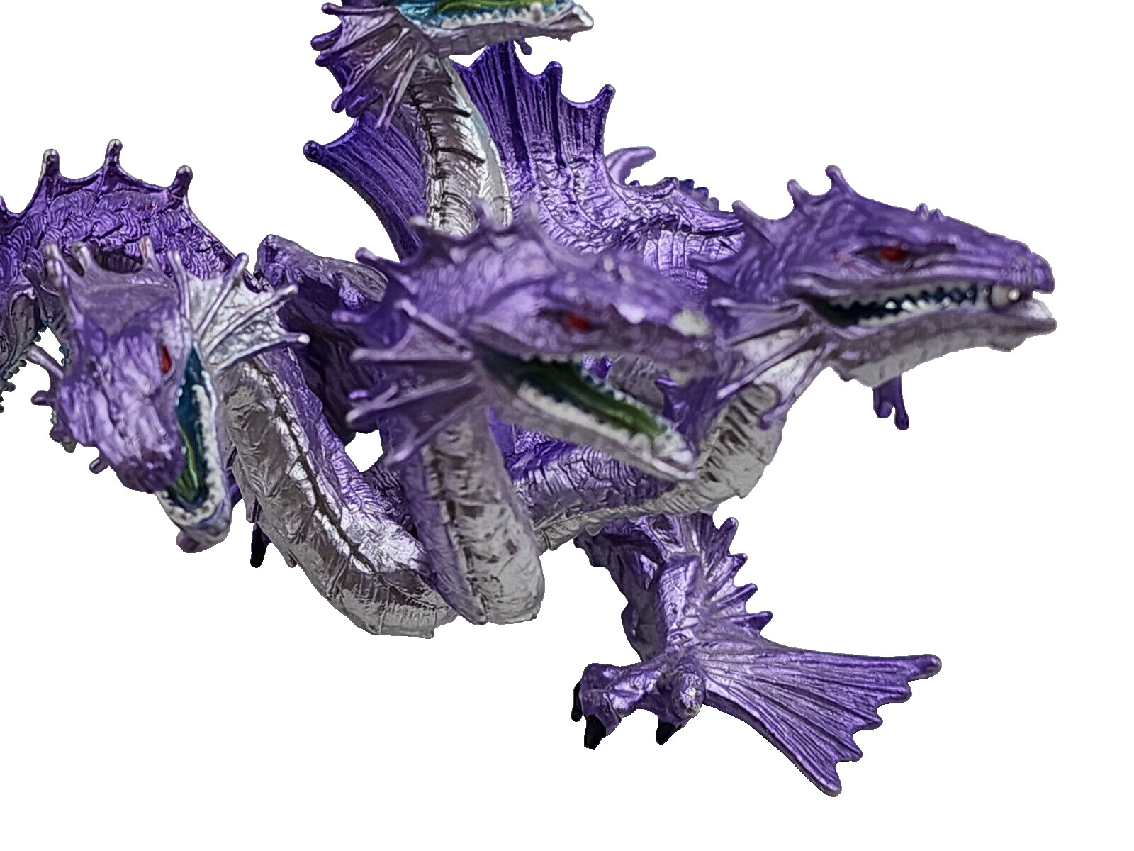 2 Safari Dragons: Brown Red Mountain & Hydra Silver Metallic Purple Mythical Lot