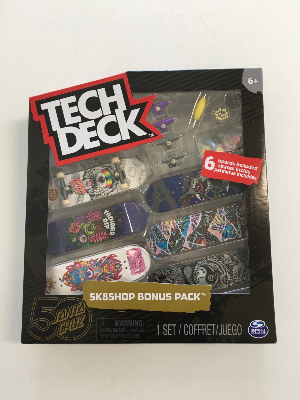 Tech Deck SK8SHOP Bonus 6 Pack SANTA CRUZ Skateboard 50 Years Fingerboards NEW
