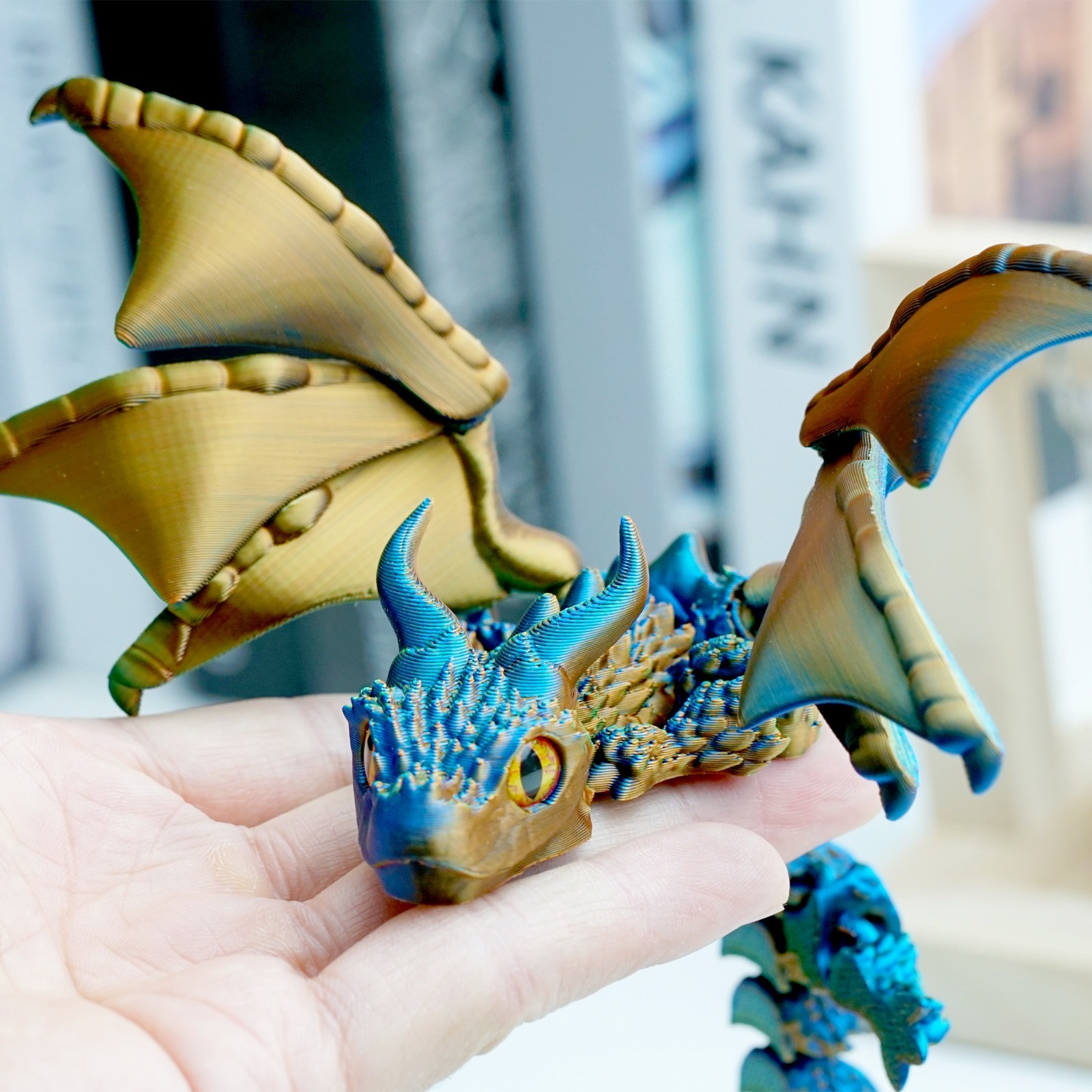 11inch 3D Printed Flying Dragon Model,Articulated Animals Figure,Toys Home Decor