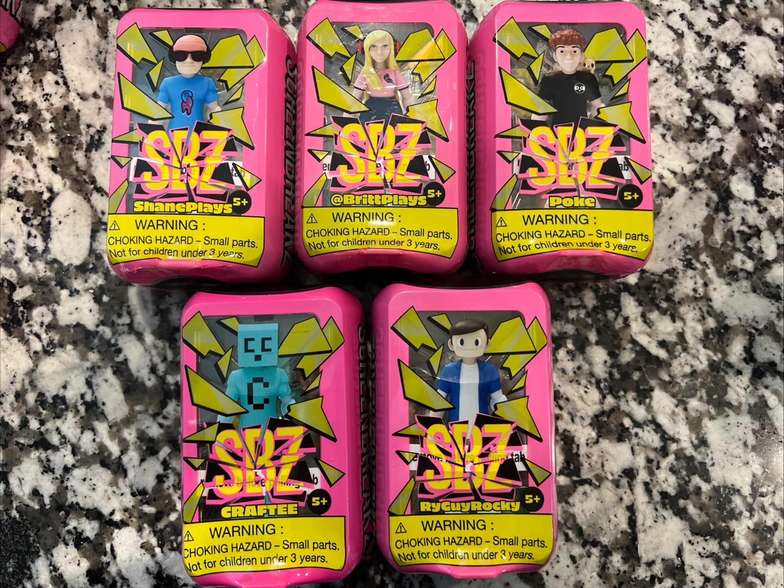 SBZ Screenbreakz Set of 5, Craftee, Poke, RyGuyRocky, BrittPlays, ShanePlays
