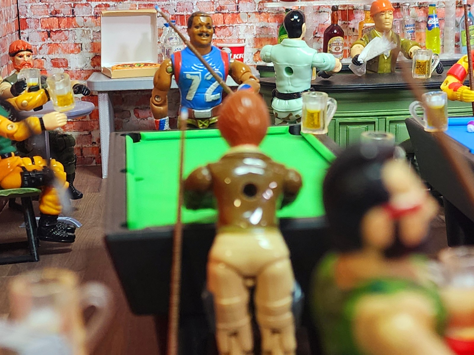 3D Printed Green Pool Table For G.I JOE A.R.A.H. For 3.75&Prime; 1:18 Scale
