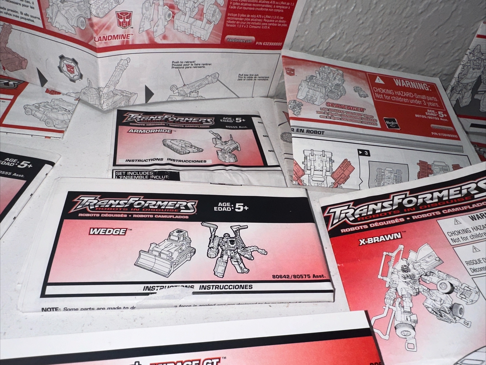 Transformers Autobots Instruction Only Lot Of 15 Lot #1