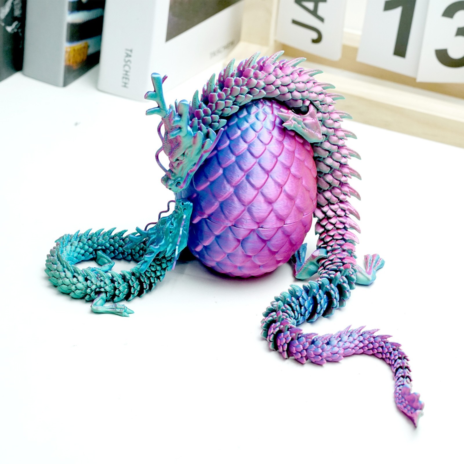 3PCS 3D Printed Dragon Egg Set Model,Articulated Animals figure,Toys Home Decor