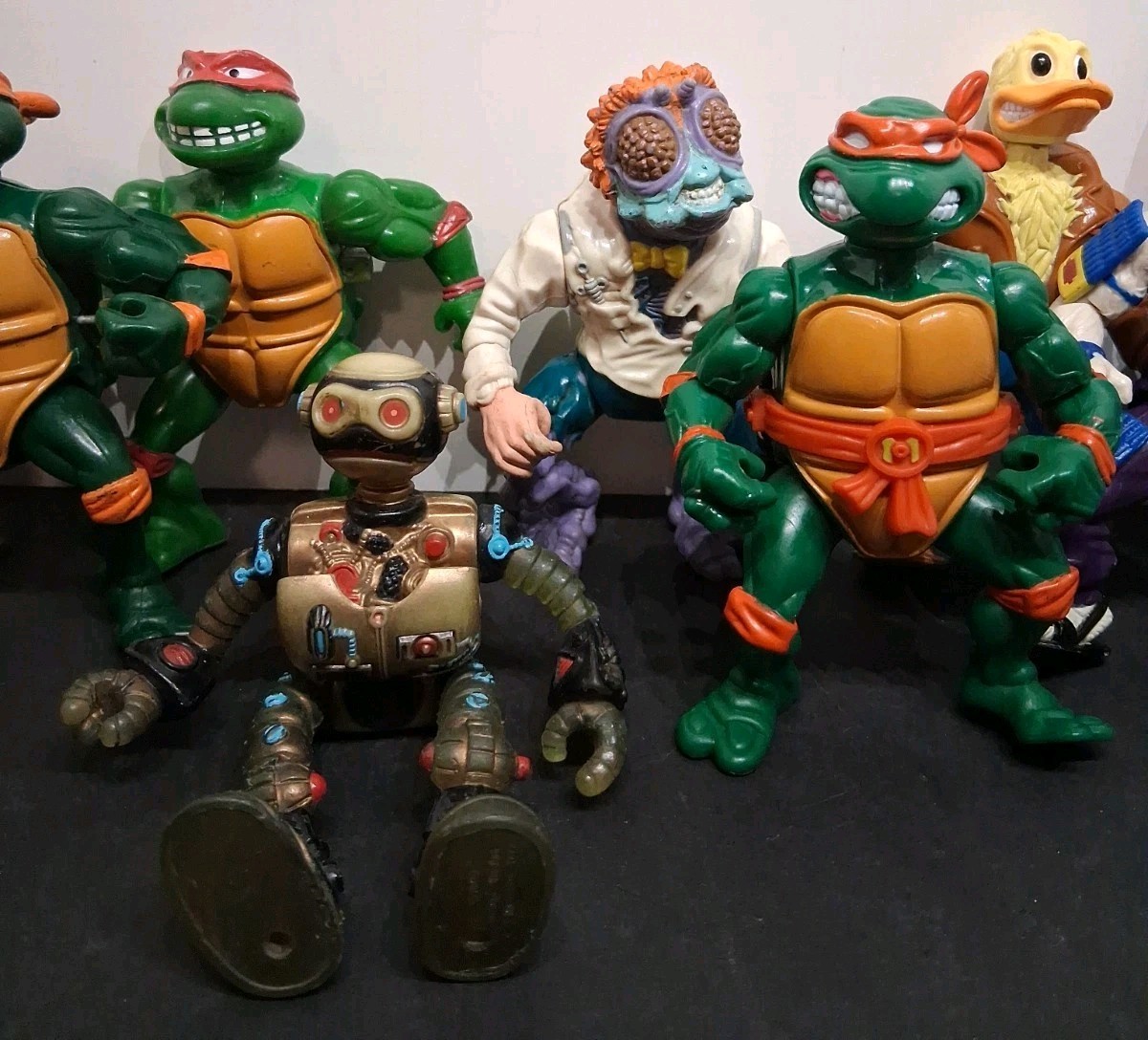 Vintage TMNT Mixed Lot of 11 Playmates 1990s Baxter Fugitoid Rat King & MORE! *G