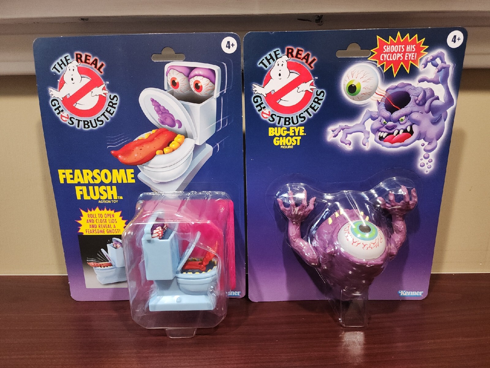 The Real Ghostbusters Lot Of 2 Bug-Eye Ghost & Fearsome Flush Kenner Action