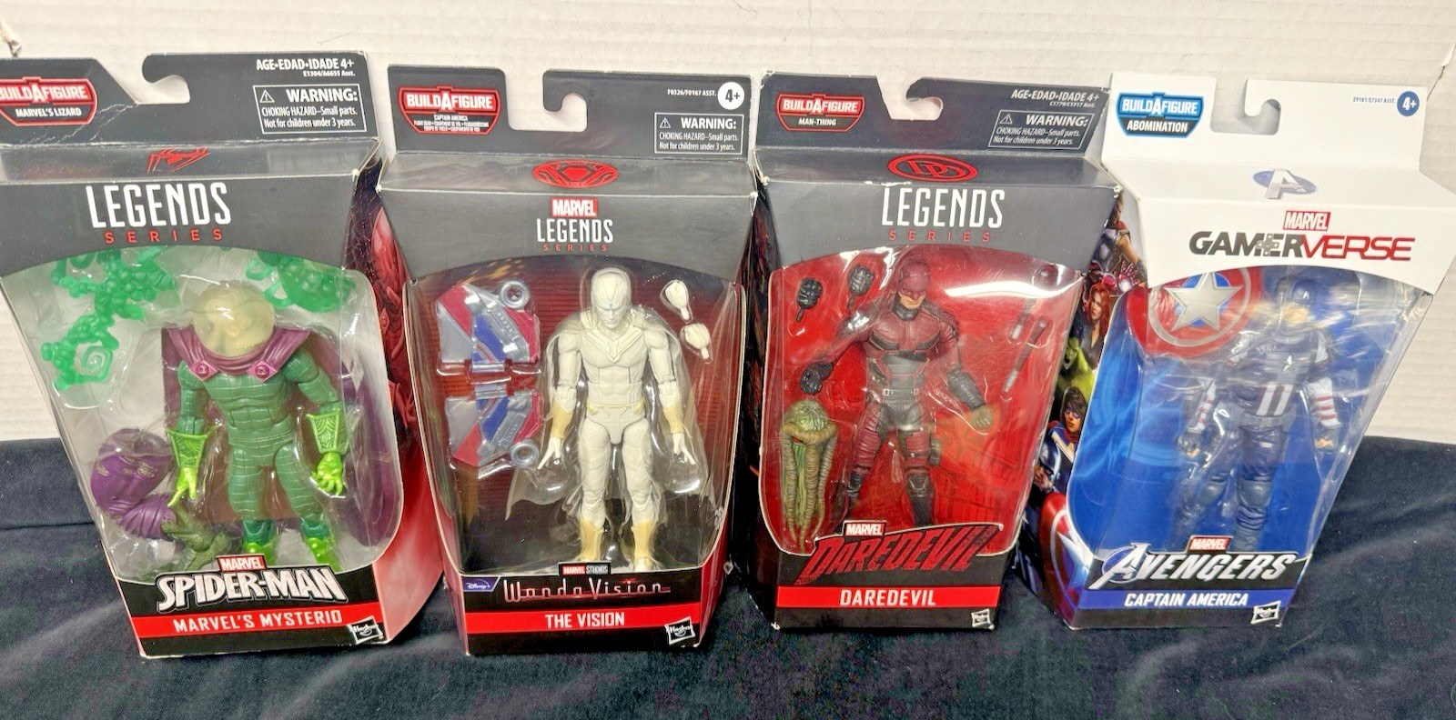 Marvel Legends BAF (4) Lot Daredevil (Defenders) Vision. Capt America Mysterio
