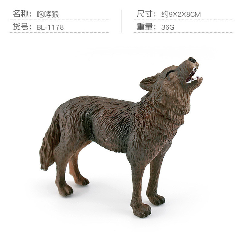 10pcs Simulation Wolf Wild Animal Figurines Wolf Ornaments Model Landscape Decor