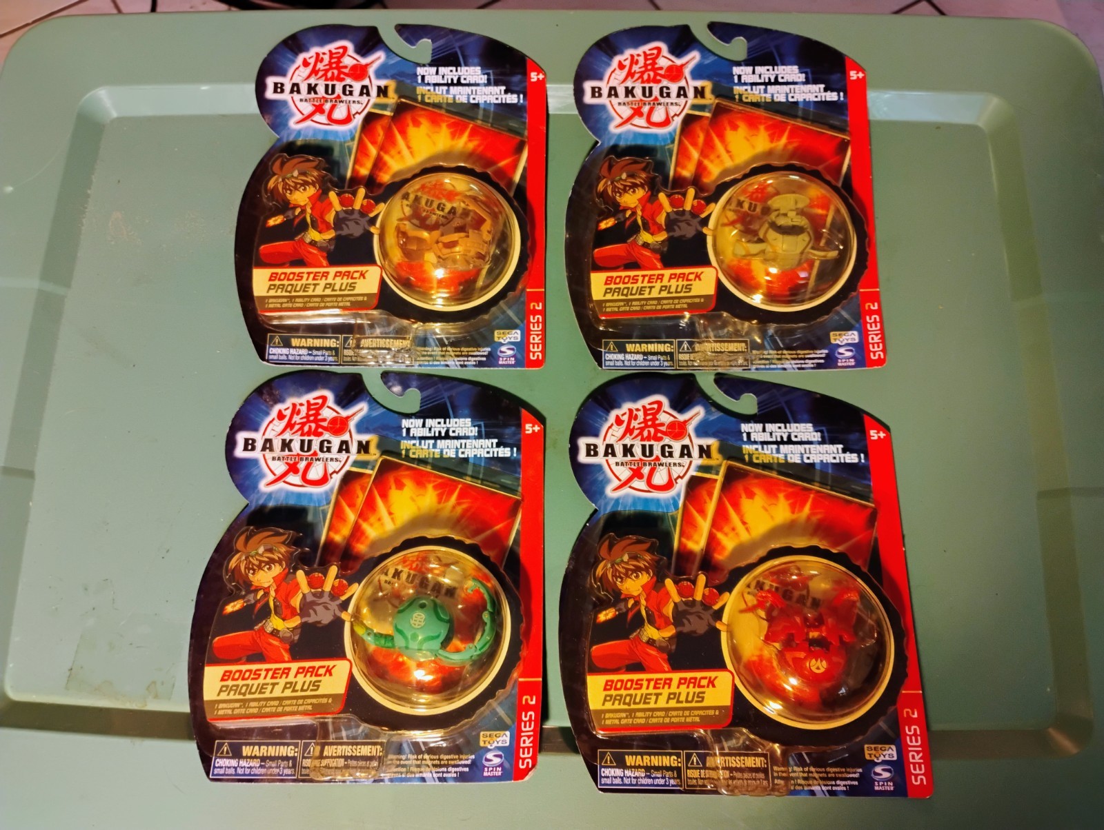 Lot of 4 BAKUGAN Series 2 Booster Pack Battle Brawlers NIP NEW in Package 2008