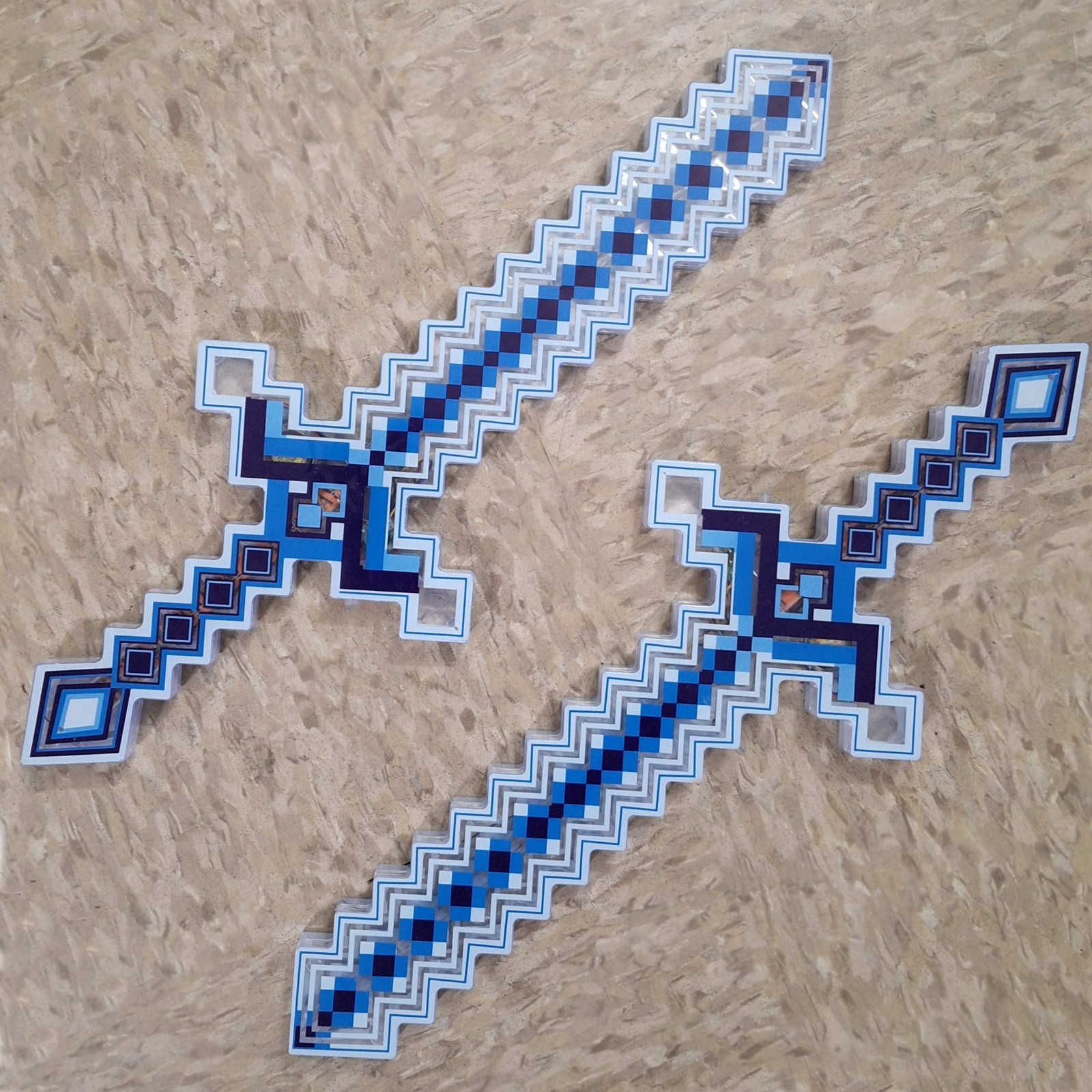 Minecraft Sounds & LED Light Up Pixel 8-Bit Toy Sword for Kids, Blue, 15 Inches
