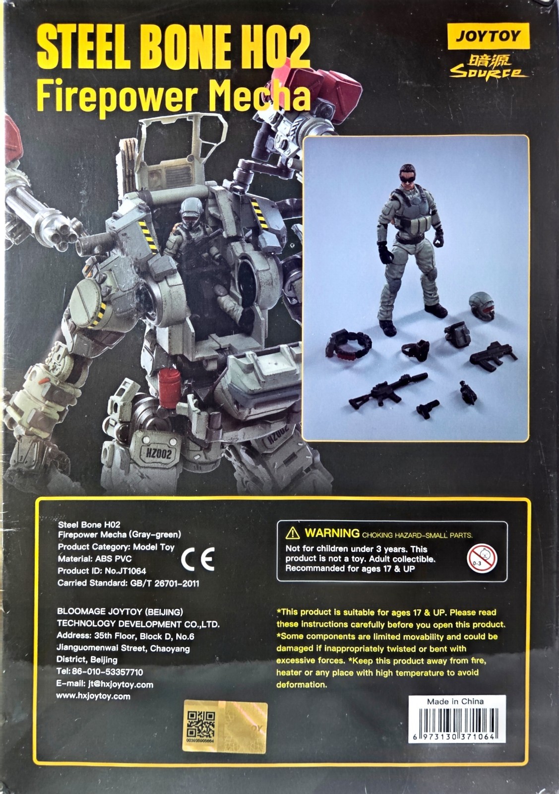 Joytoy 1/25 Dark Source Steel Bone Mecha (Gray-Green) H02 with pilot US Seller