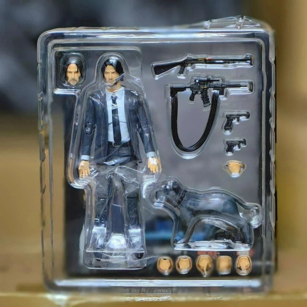 John Wick Chapter 2 Action Figure w/ Dog PVC Collectible Toy Gift for Fans