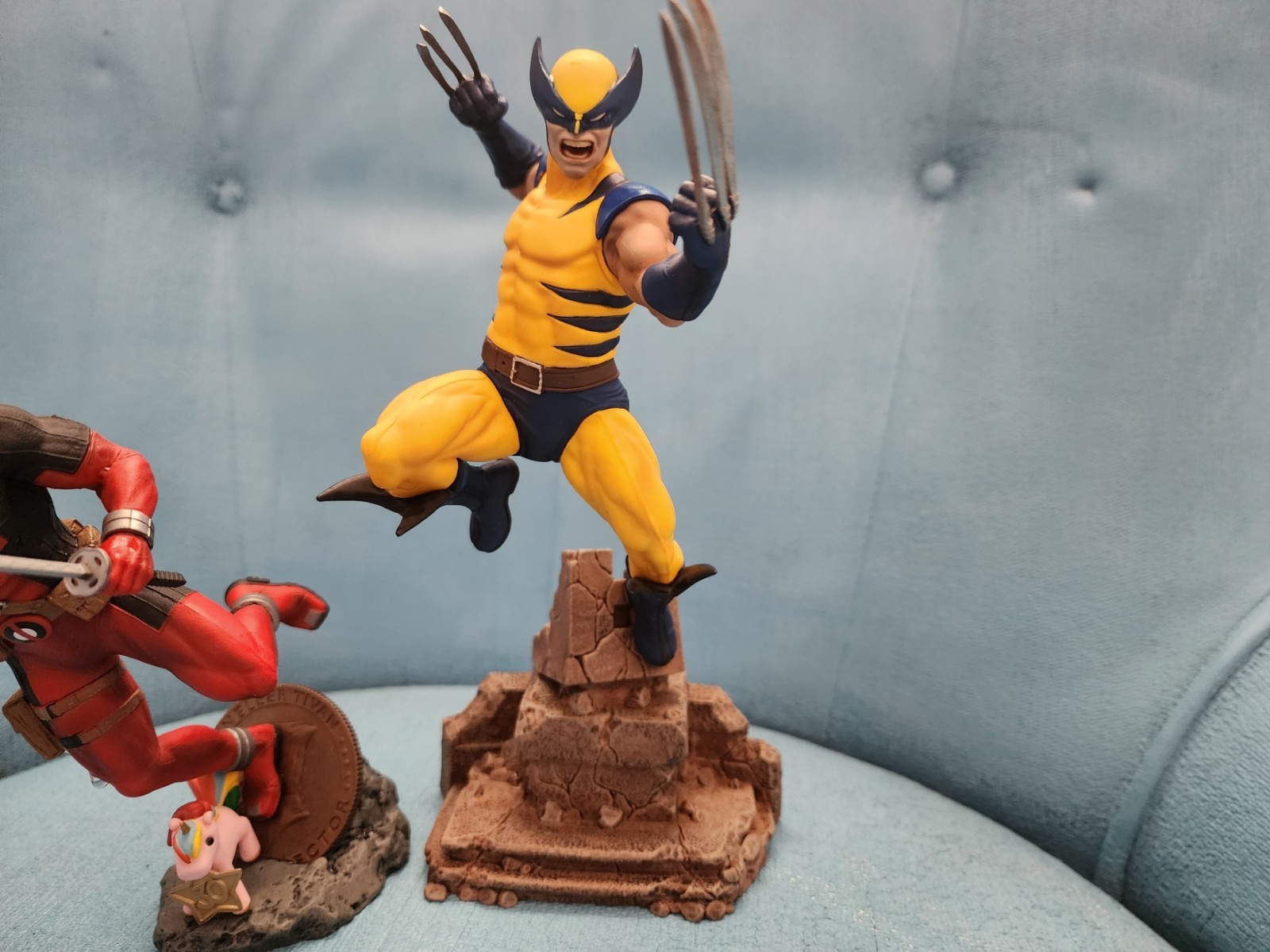 MARVEL PVC STATUES: DEADPOOL and WOLVERINE (1:10 SCALE). Excellent Condition