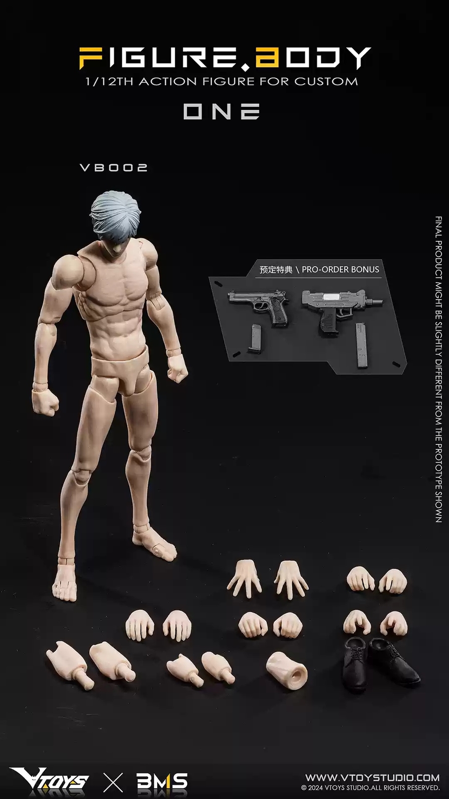 VTOYS X BMS 1/12 ONE Flexible Muscle Standard Action Figure Body Doll