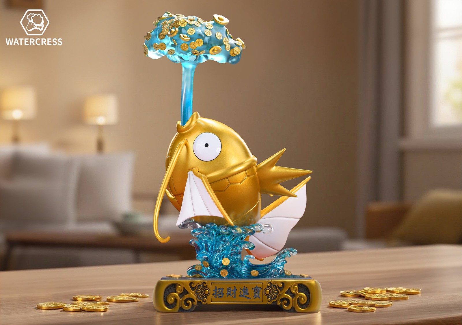 Watercress Bring in wealth and treasure Golden Ver Resin Pu Figure H26CM Model