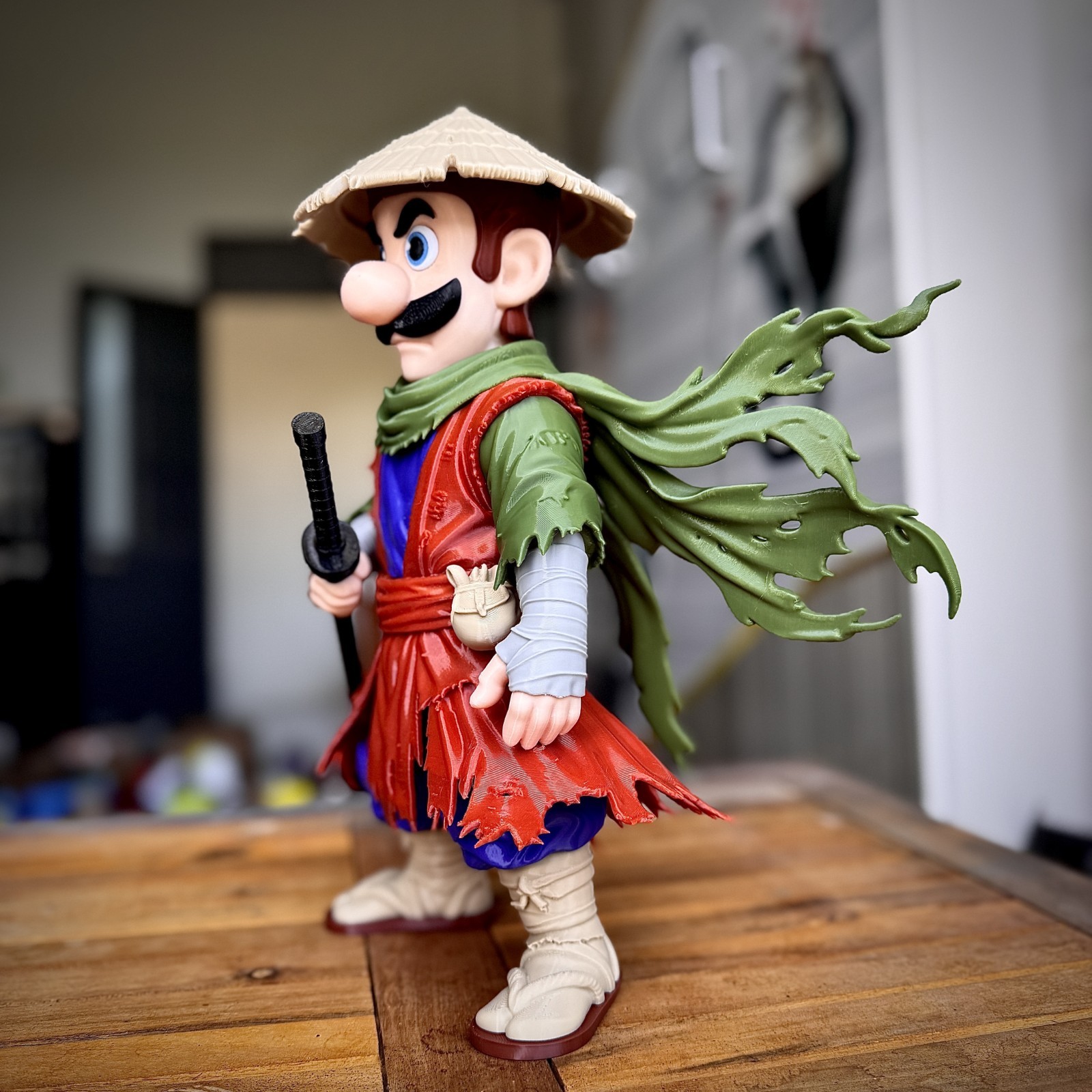 Ronin Luigi Samurai Fan Art Statue