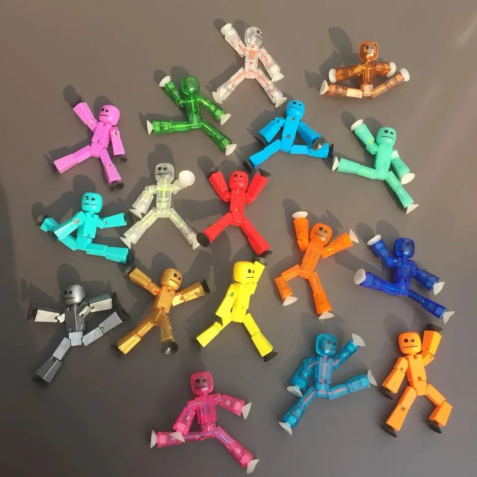 3Pcs Random Stikbot Suction Cup Sticky Robot Funy Kids Deformable Action Figure