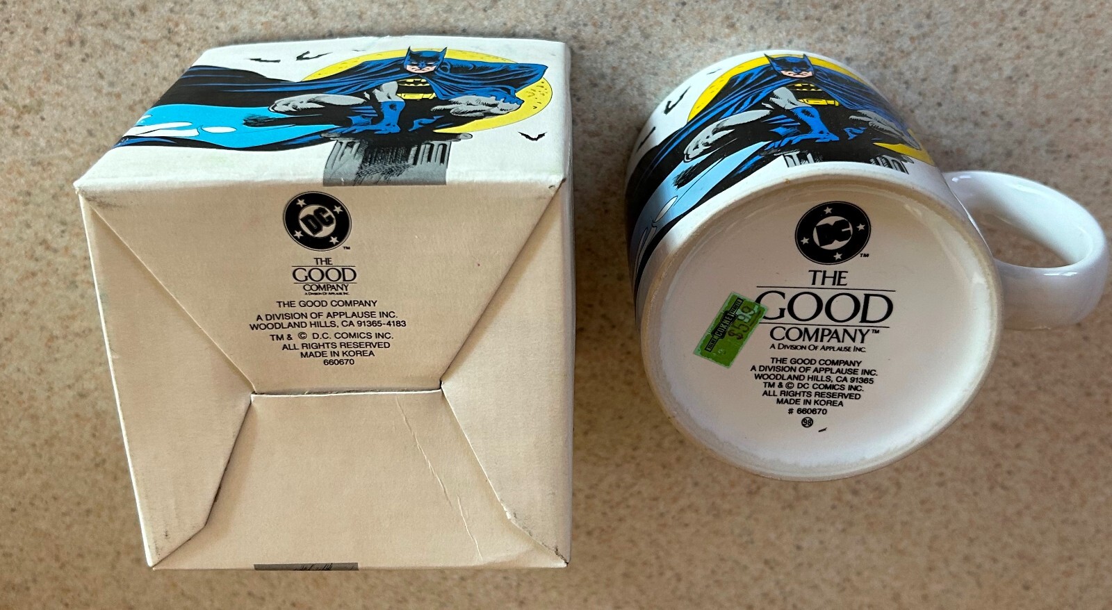 COMIC BOOK HERO COFFEE MUG (1989 Good Company) — Batman — Complete in Box