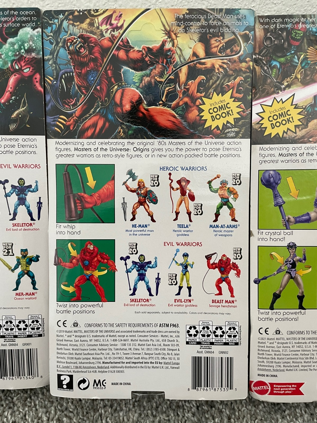 Masters of the Universe Origins Mer-Man Beast Man Evil-Lyn Trap Jaw Ninjor