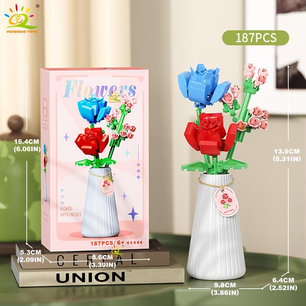 Eternal Flower Bouquet Building Blocks Sunflower Rose Mini Desk Decor Toy