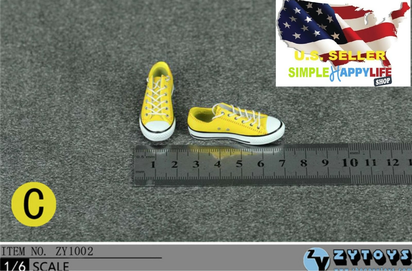 1/6 women shoes yellow Casual Chuck Sneakers for 12&Prime; figure phicen hot toys❶USA❶