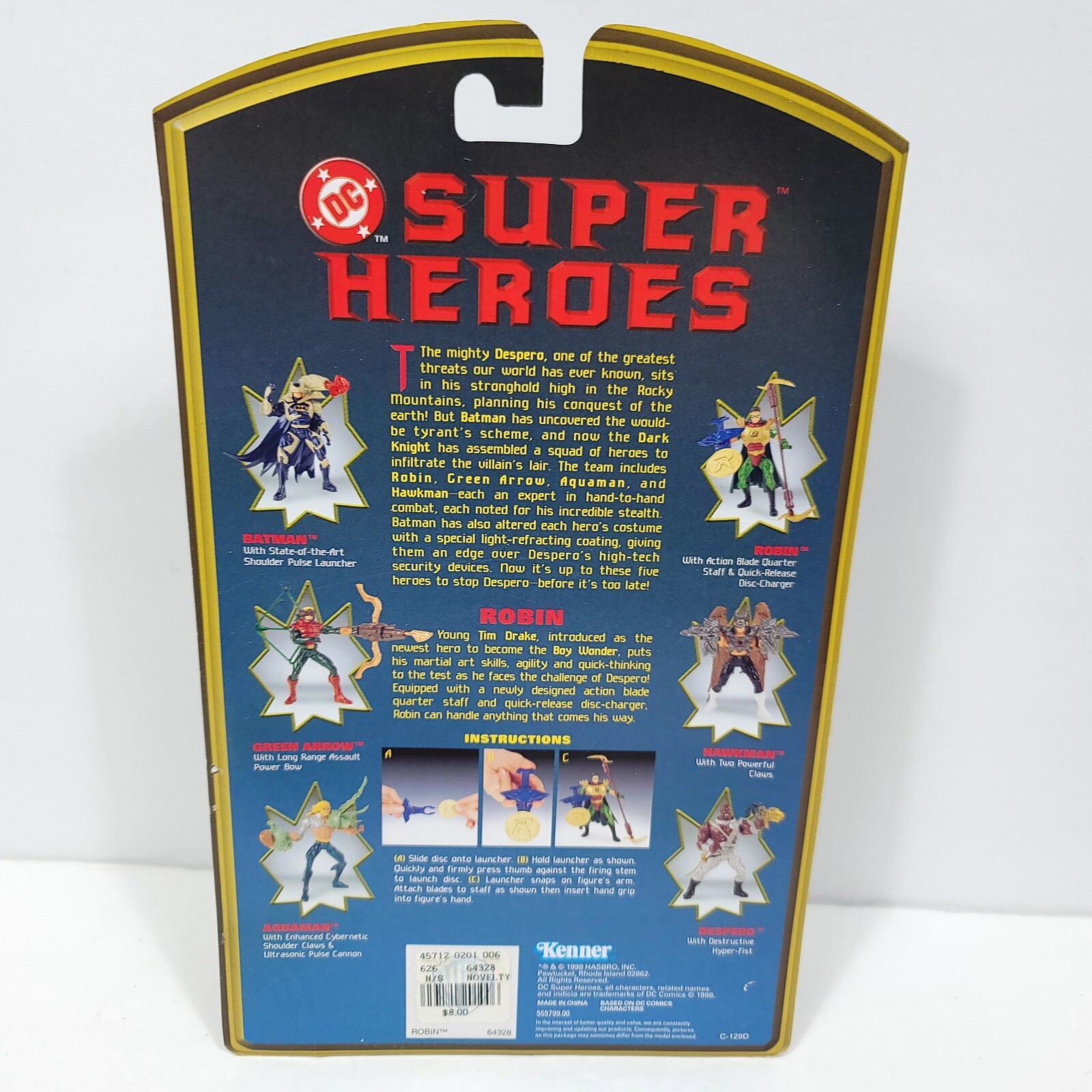 DC Super Heroes Action Figure Robin Kenner Warner Bros Store Exclusive RARE 1998