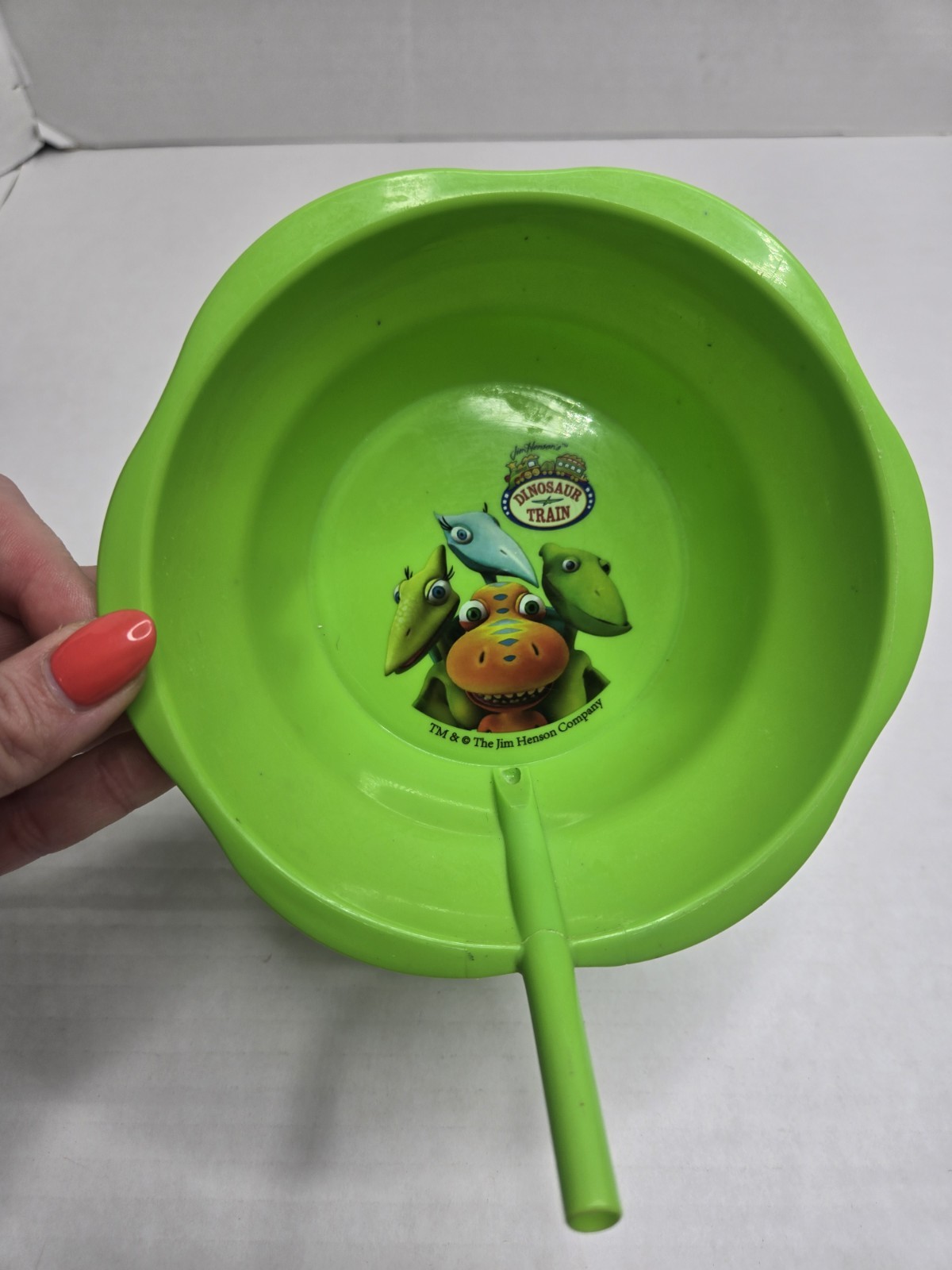 Jim Henson Dinosaur Train Movie Straw Cereal Bowl Buddy & Friends Green Plastic